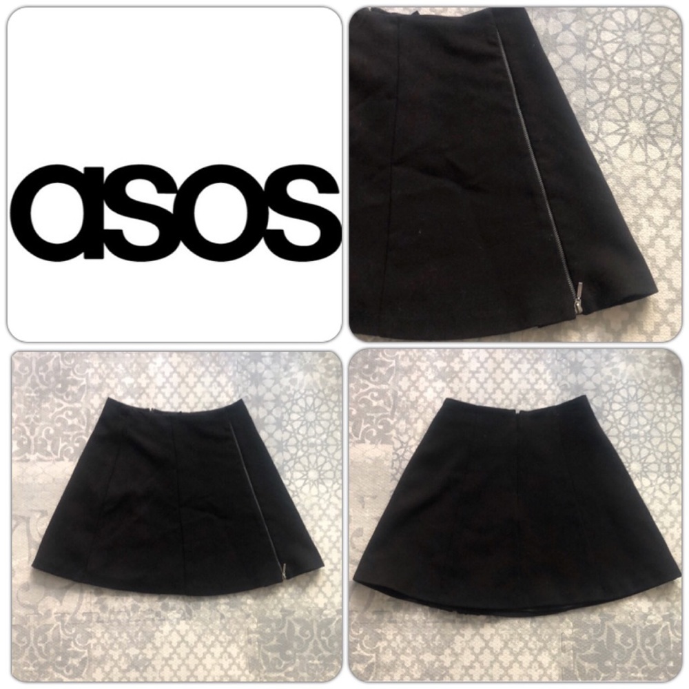 Zipper Asos black 🖤 mini skirt size XS